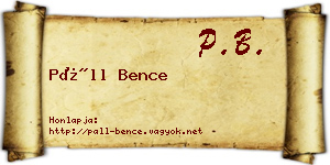 Páll Bence névjegykártya